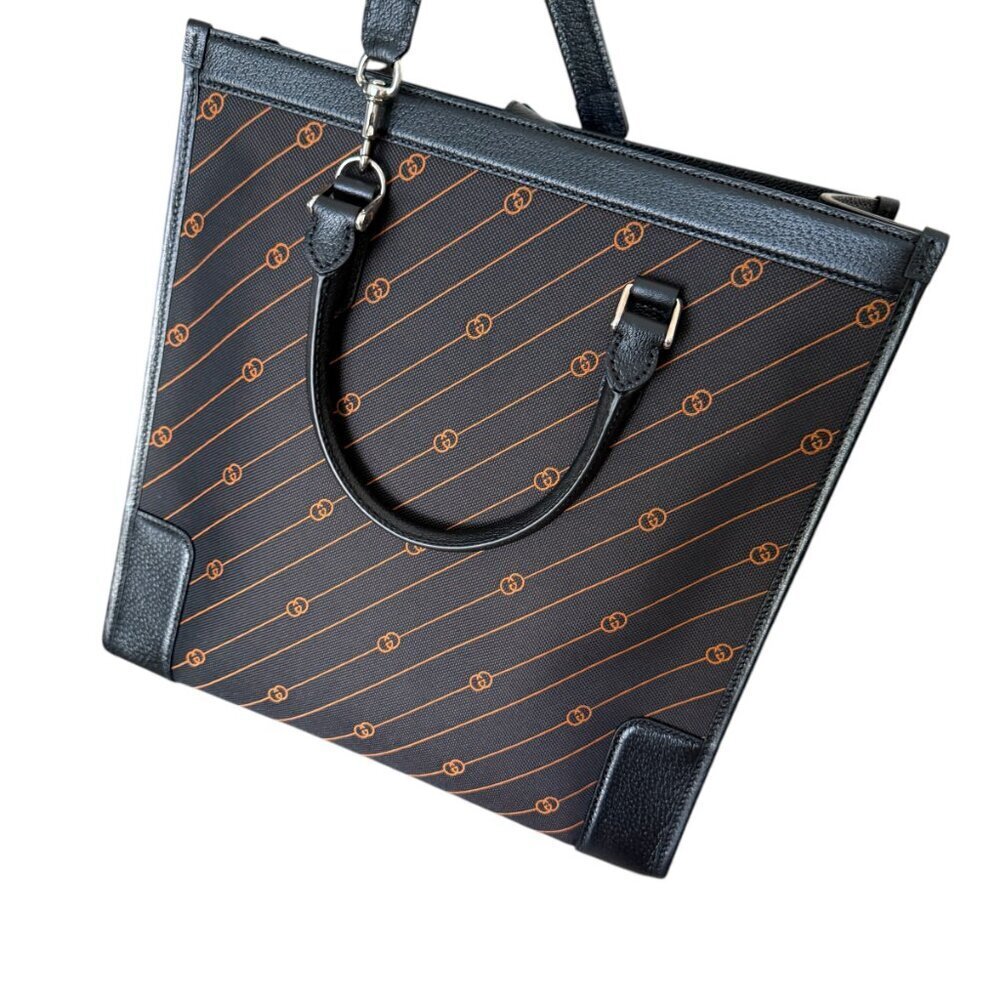 Gucci 752586 Unisex Interlocking Medium Jacquard GG Tote Bag - Picture 4 of 16